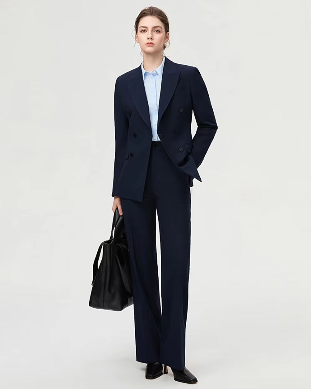 Fashion Classic Long Sleeved Triple-Breasted Women's Suit Luxury Business Jacket Two-Piece Set High-End And Elegant Slim Style
