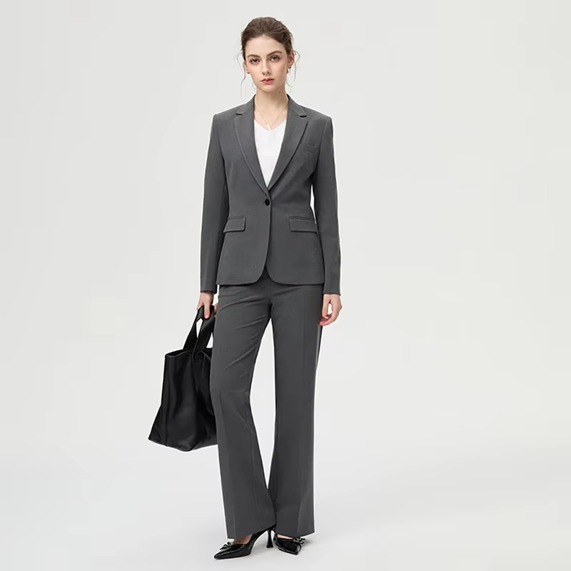 Fashion Tailored Premium Single-Button Women's Suit Business Two-Piece Set,Coat And Pants,Elegant Professional Suit For Women