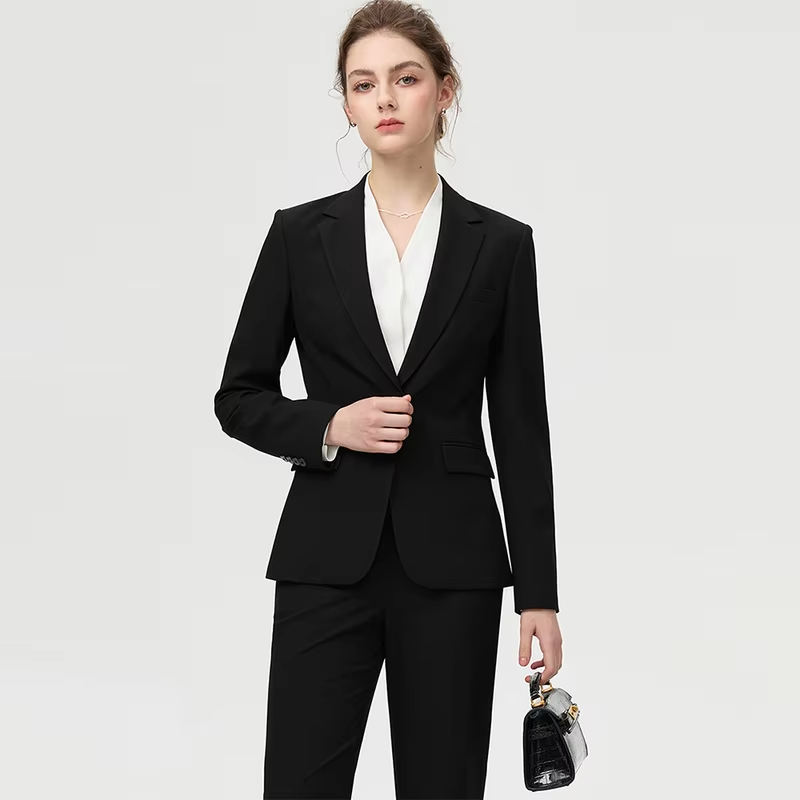 Fashion Tailored Premium Single-Button Women's Suit Business Two-Piece Set,Coat And Pants,Elegant Professional Suit For Women