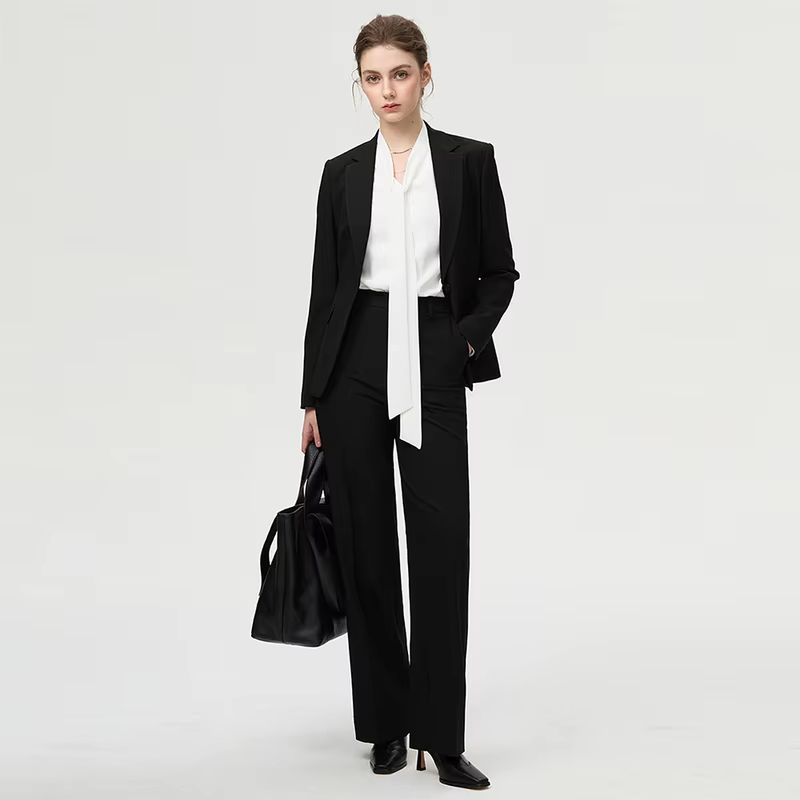 Fashion Tailored Premium Single-Button Women's Suit Business Two-Piece Set,Coat And Pants,Elegant Professional Suit For Women