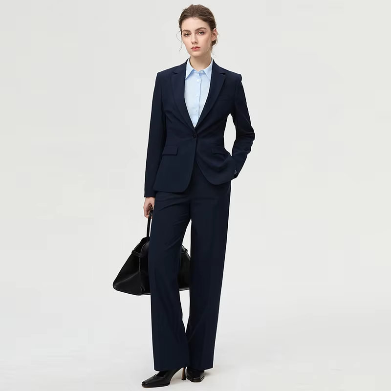 Fashion Tailored Premium Single-Button Women's Suit Business Two-Piece Set,Coat And Pants,Elegant Professional Suit For Women