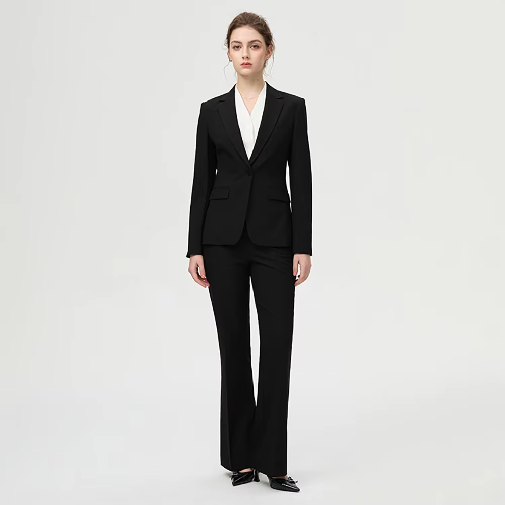 Fashion Tailored Premium Single-Button Women's Suit Business Two-Piece Set,Coat And Pants,Elegant Professional Suit For Women