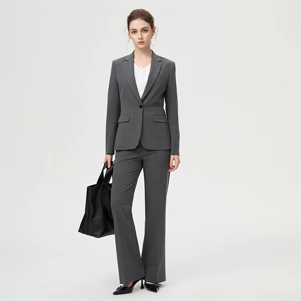 Fashion Tailored Premium Single-Button Women's Suit Business Two-Piece Set,Coat And Pants,Elegant Professional Suit For Women