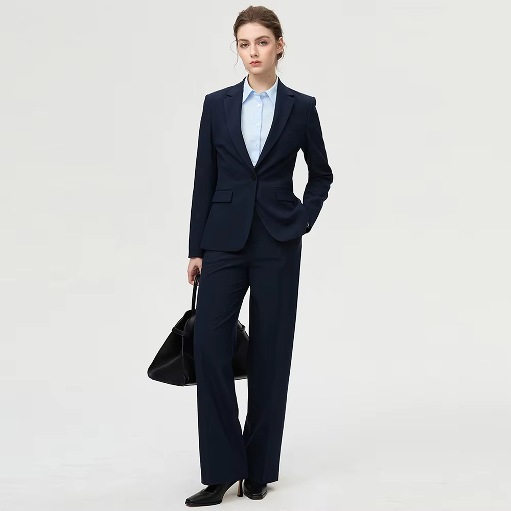 Fashion Tailored Premium Single-Button Women's Suit Business Two-Piece Set,Coat And Pants,Elegant Professional Suit For Women