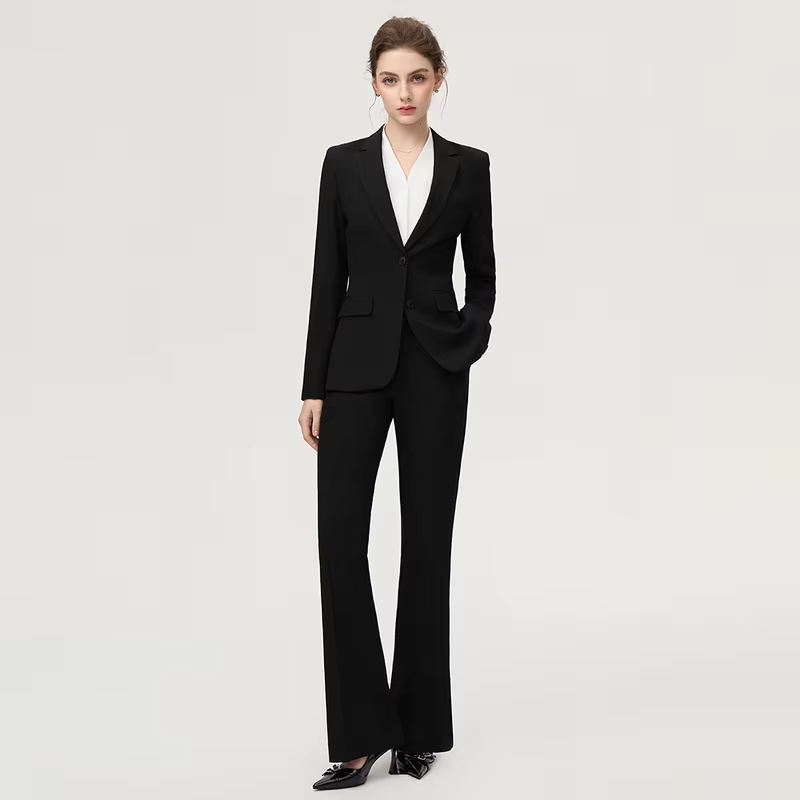 Fashion Single-Breasted Two Buttons Women's Suit Classic Business Two-Piece Set, Highlight The Charm Of Modern Office Female