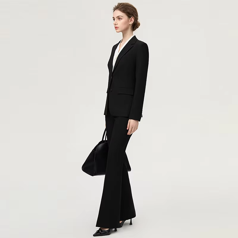 Fashion Single-Breasted Two Buttons Women's Suit Classic Business Two-Piece Set, Highlight The Charm Of Modern Office Female