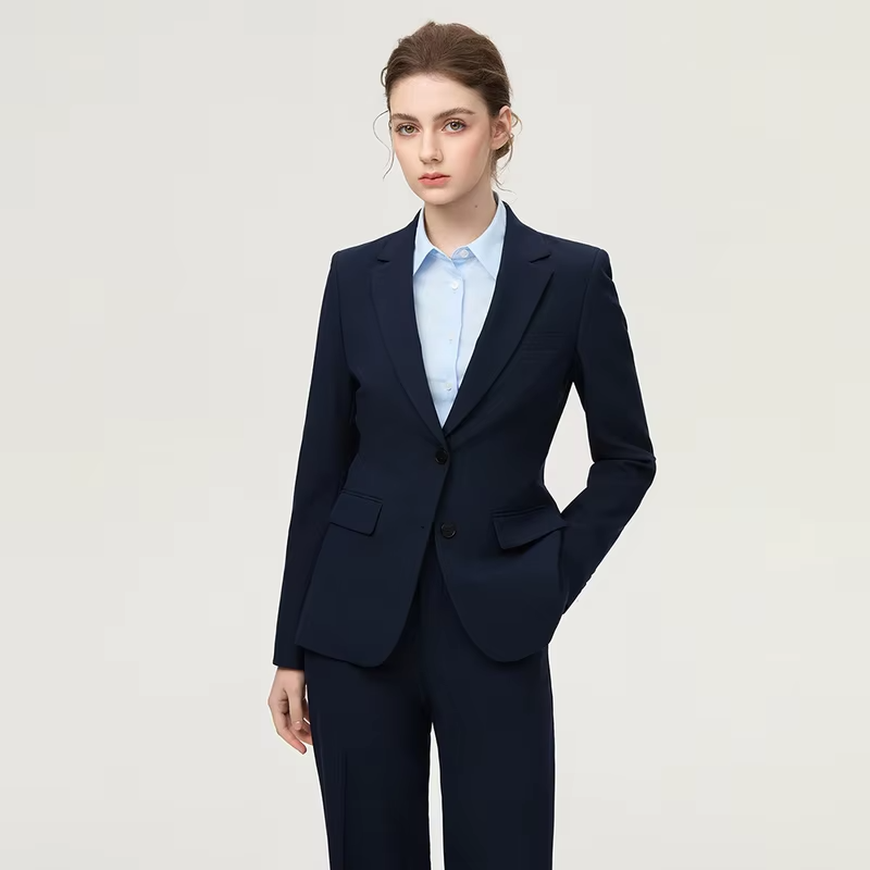 Fashion Single-Breasted Two Buttons Women's Suit Classic Business Two-Piece Set, Highlight The Charm Of Modern Office Female