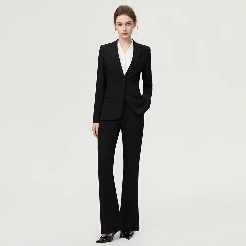 Fashion Single-Breasted Two Buttons Women's Suit Classic Business Two-Piece Set, Highlight The Charm Of Modern Office Female