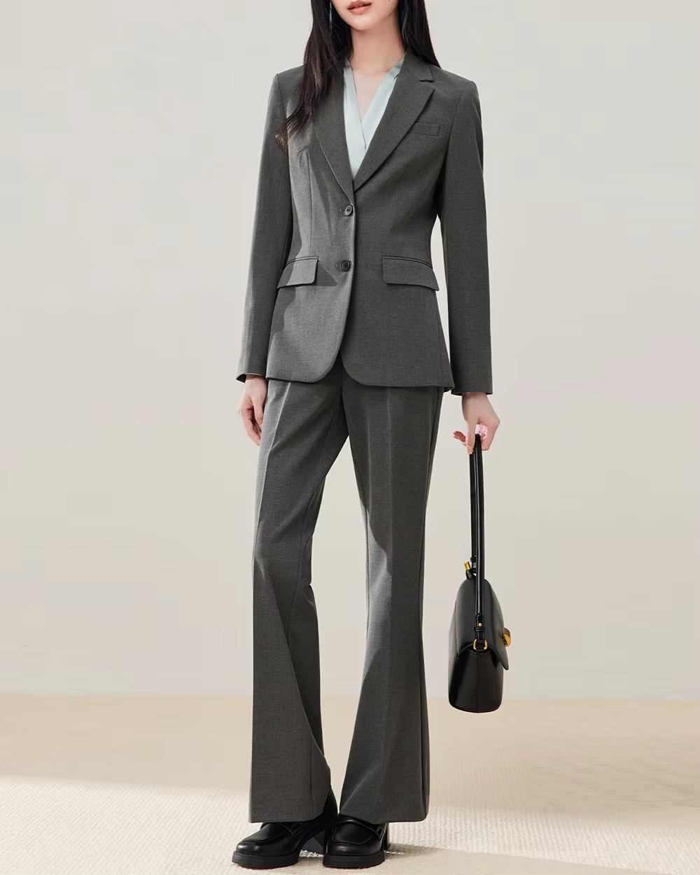 Fashion Single-Breasted Two Buttons Women's Suit Classic Business Two-Piece Set, Highlight The Charm Of Modern Office Female