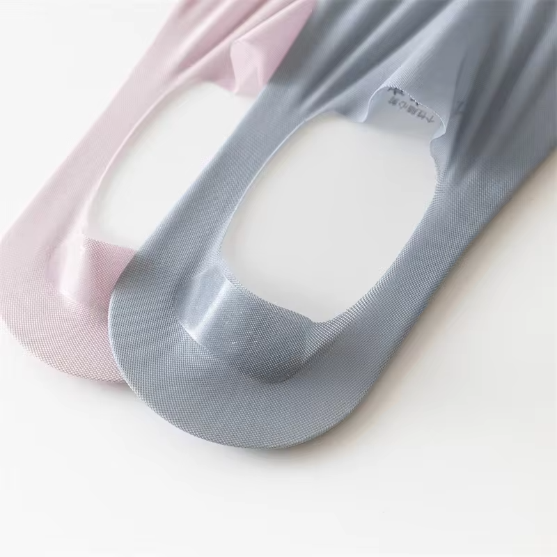 5 Pairs Women's Sock Slippers New Ice Silk Solid Color Shallow Mouth Mesh Socks Invisible Ultra Thin Breathable Socks For Women