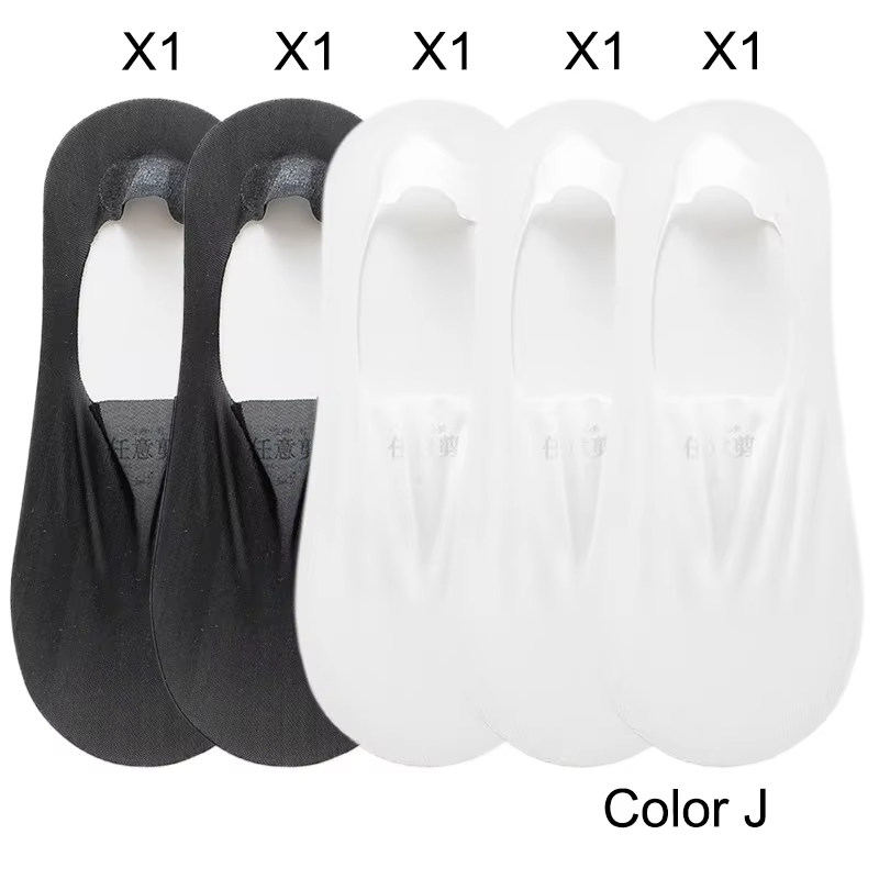 5 Pairs Women's Sock Slippers New Ice Silk Solid Color Shallow Mouth Mesh Socks Invisible Ultra Thin Breathable Socks For Women