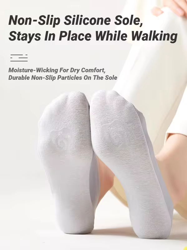 5 Pairs Lot Socks Women'S Ankle Short No-Show Set Foot Female Invisible Low Cut Summer Non-Slip Boat Sock Plantar