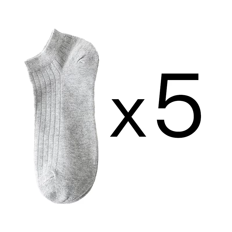 5 Pairs Women Solid Casual Cotton Short Socks Pack Ladies Fashion Concise Stripe Breathable Comfortable Popular Ankle Socks Set