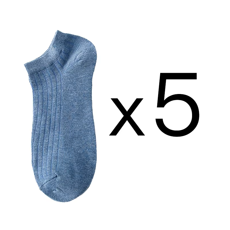 5 Pairs Women Solid Casual Cotton Short Socks Pack Ladies Fashion Concise Stripe Breathable Comfortable Popular Ankle Socks Set