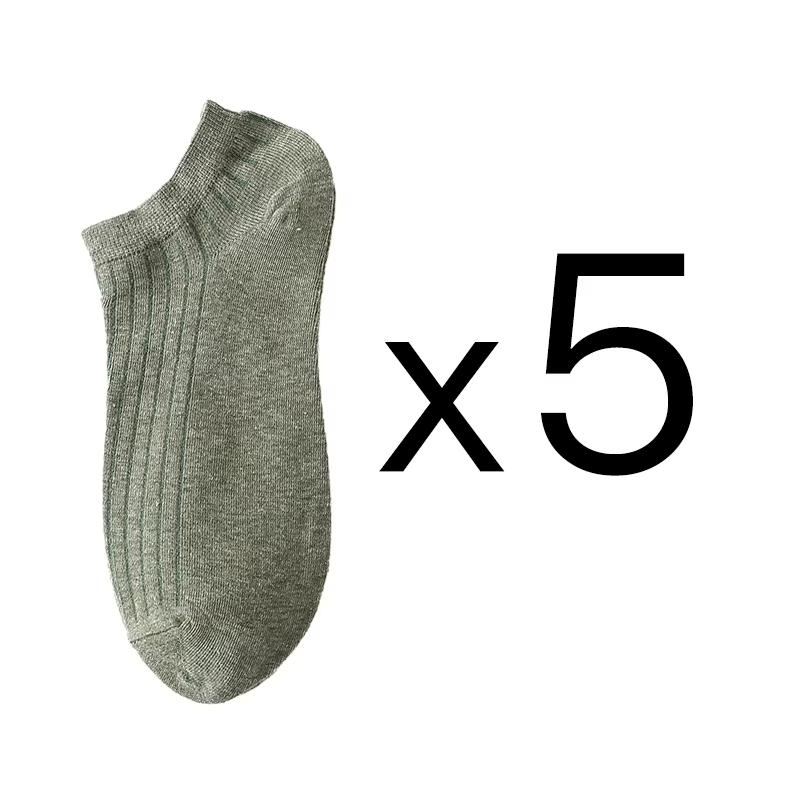 5 Pairs Women Solid Casual Cotton Short Socks Pack Ladies Fashion Concise Stripe Breathable Comfortable Popular Ankle Socks Set
